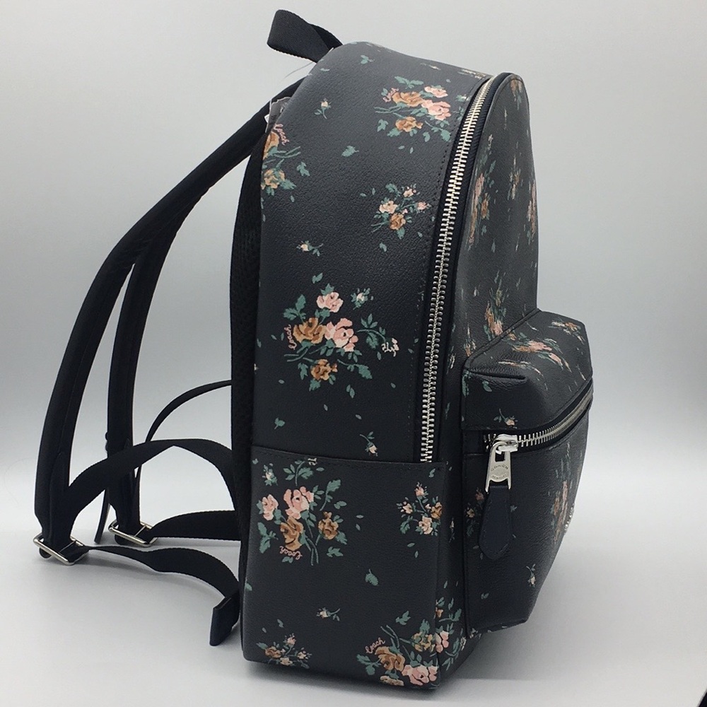COACH MEDIUM CHARLIE BACKPACK WITH ROSE BOUQ. PRT - Picture 4 of 16